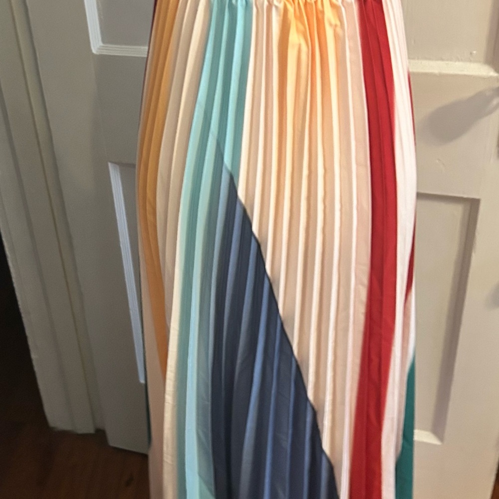 Womens Multicolor Strapless Maxi Dress by Flora size medium zips in back NWT - Picture 15 of 16
